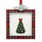 2.5" x 2.5" Red & Black Plaid with Silver Bow Metal Ornament Frame by Studio Décor®